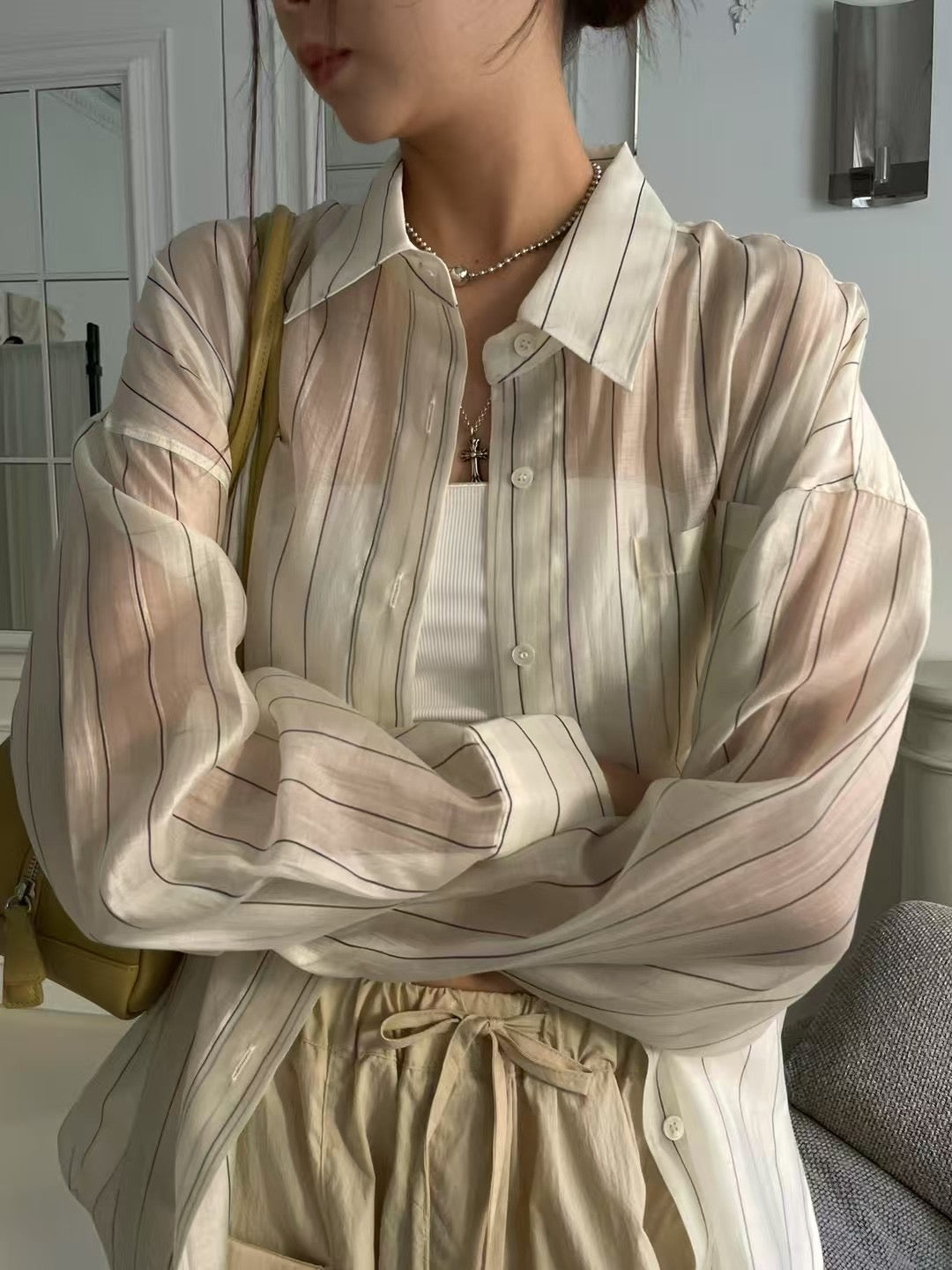 AIRY PINSTRIPE SHIRT