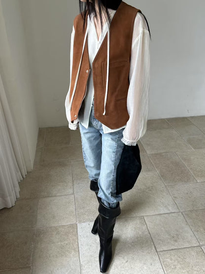 ZESTY OPEN NECK AIRY BLOUSE