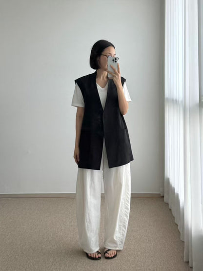 BREEZY LINEN BLAZER VEST