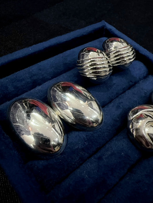 925 POLISHED OVAL EARRINGS