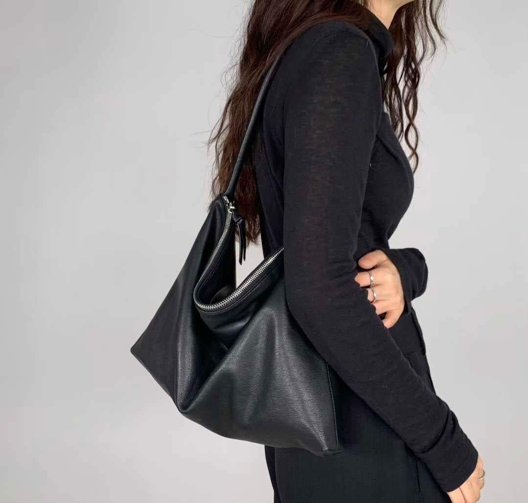 LAMBSKIN SLOUCHY SHOULDER BAG - MEDIUM