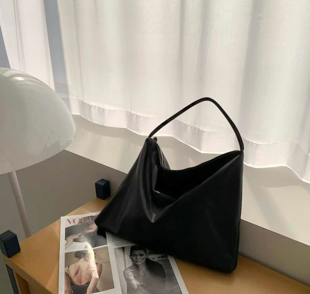 LAMBSKIN SLOUCHY SHOULDER BAG - LARGE