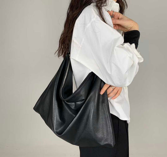 LAMBSKIN SLOUCHY SHOULDER BAG - LARGE