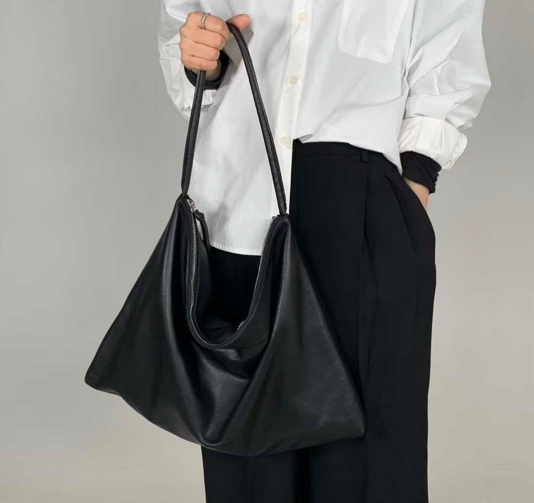 LAMBSKIN SLOUCHY SHOULDER BAG - LARGE