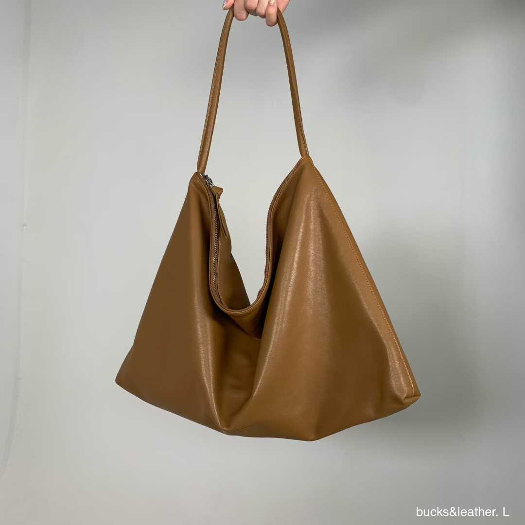 LAMBSKIN SLOUCHY SHOULDER BAG - LARGE