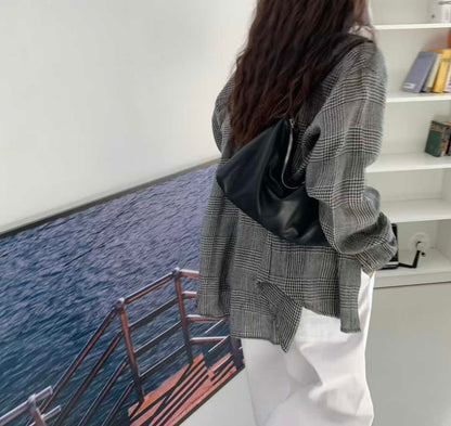 LAMBSKIN SLOUCHY SHOULDER BAG - SMALL