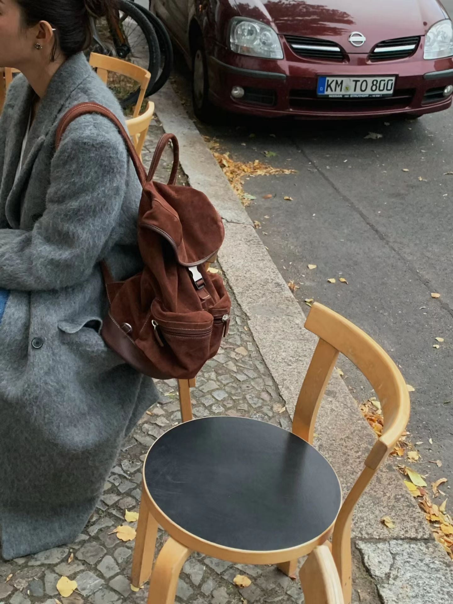 SUEDE FLAP-TOP BACKPACK