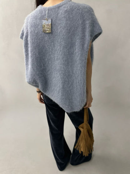 FLUFFY ALPACA CAP-SLEEVE KNIT