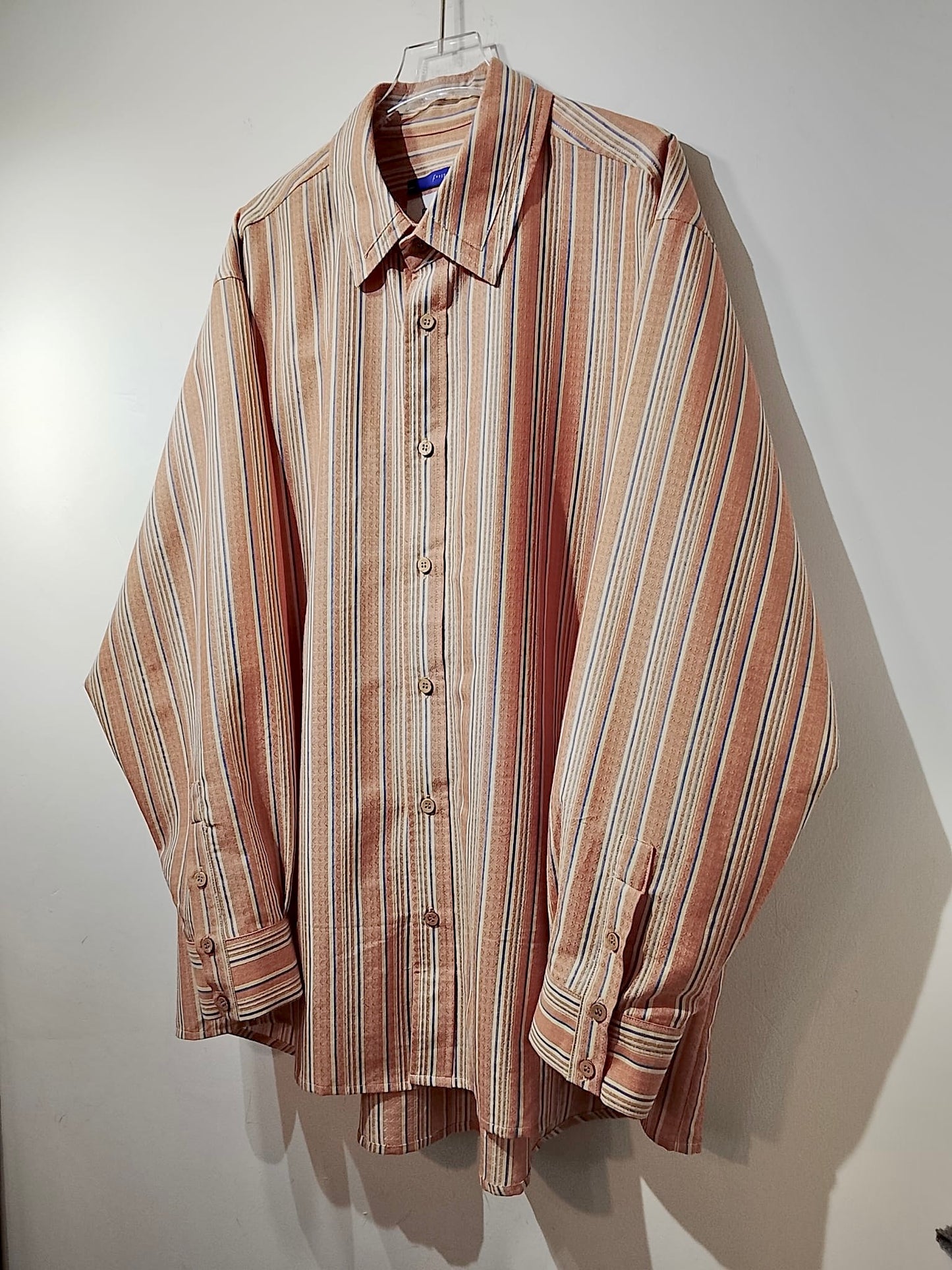 • FUSSY MADE • TERRACOTTA BEIGE STRIPE SHIRT