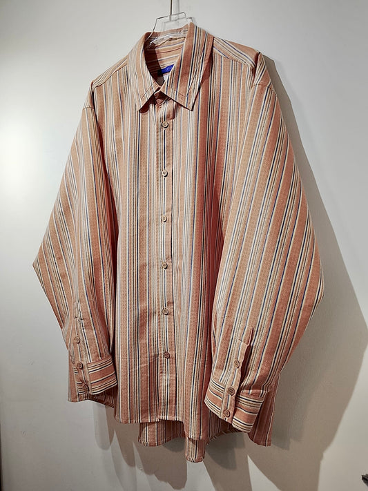 • FUSSY MADE • TERRACOTTA BEIGE STRIPE SHIRT