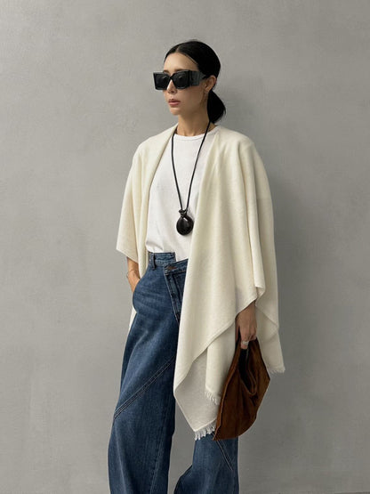 COZY CASHMERE DRAPE FRINGE SHAWL