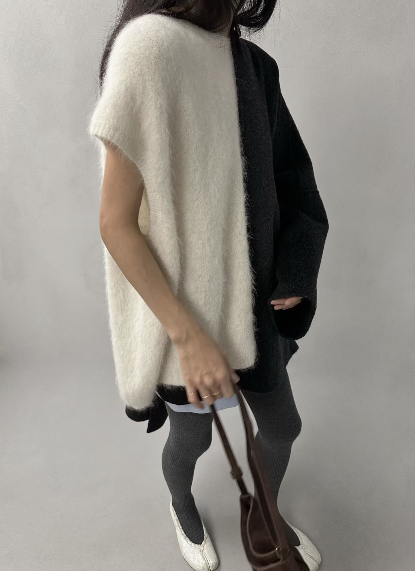 FLUFFY ALPACA CAP-SLEEVE KNIT