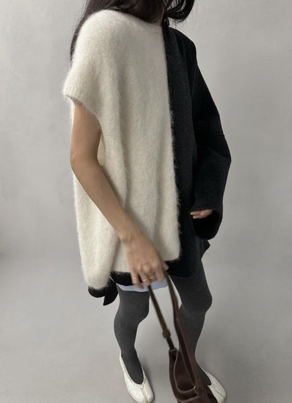 FLUFFY ALPACA CAP-SLEEVE KNIT