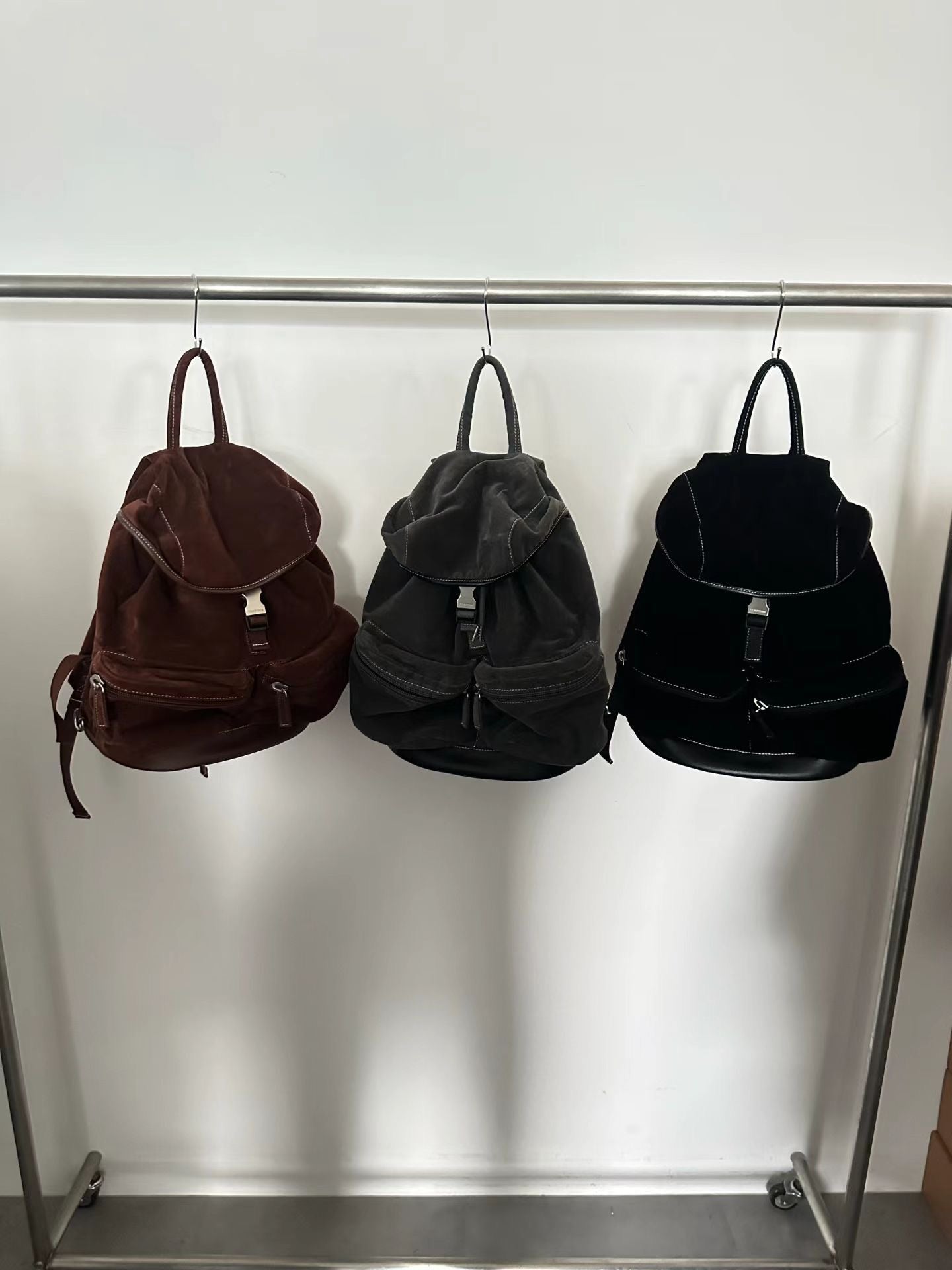 SUEDE FLAP-TOP BACKPACK