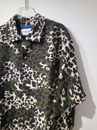 • FUSSY MADE • JUNGLE GREEN LEOPARD CAMO SHIRT