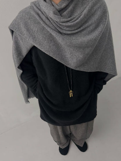 COZY CASHMERE DRAPE FRINGE SHAWL