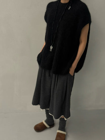 FLUFFY ALPACA CAP-SLEEVE KNIT