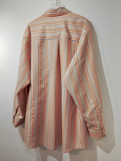 • FUSSY MADE • TERRACOTTA BEIGE STRIPE SHIRT