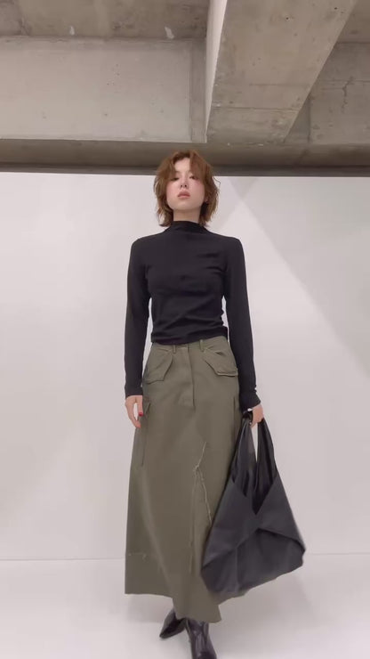 RAW EDGED CARGO SKIRT